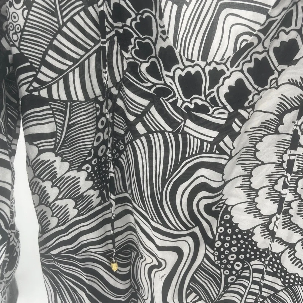 Trina Turk Cotton and Silk Sheer Tunic - Size Medium - Picture 10 of 12